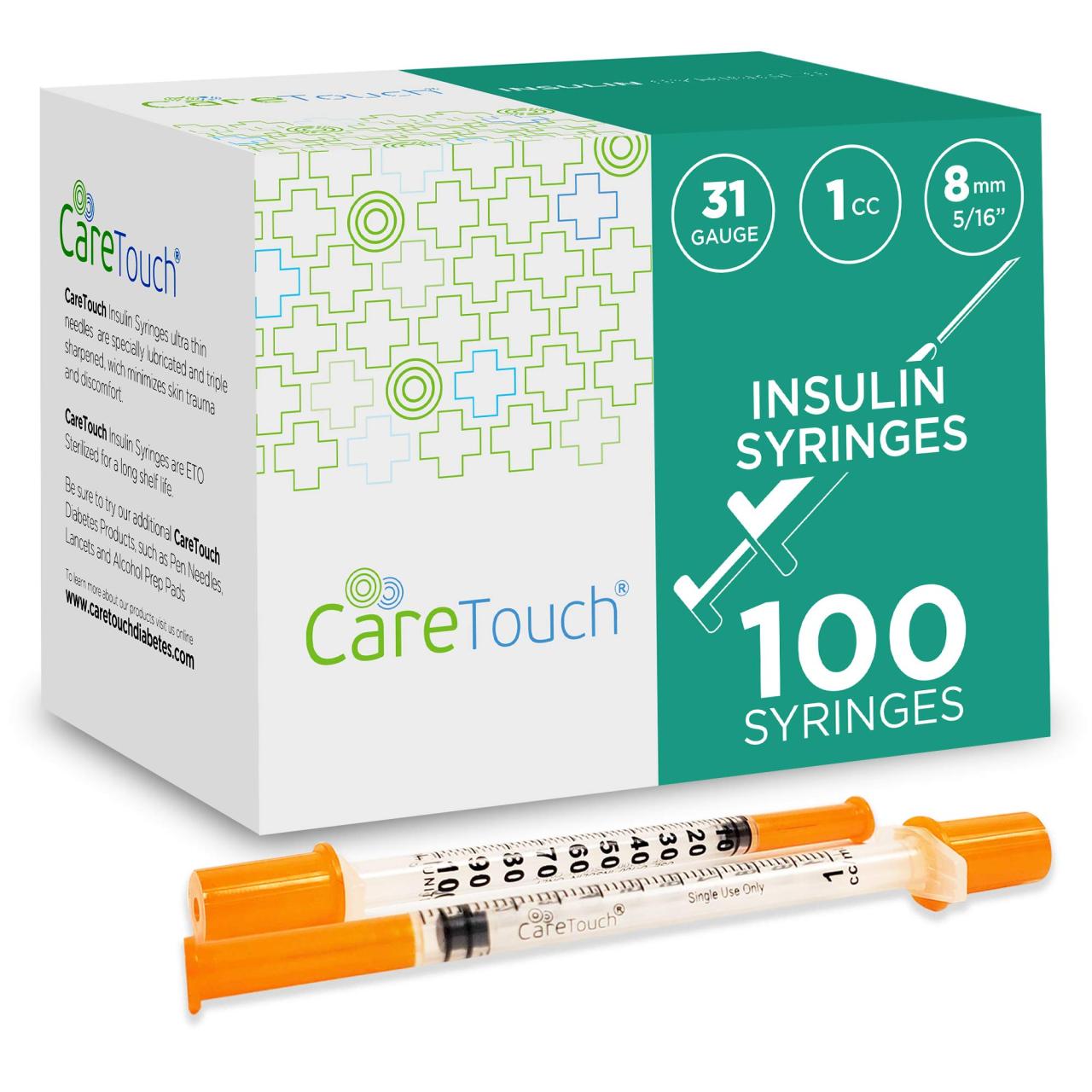 Amazon.Com: Care Touch Insulin Syringes - 31G 5/16